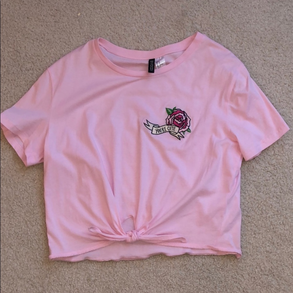 Light Pink Tie Top